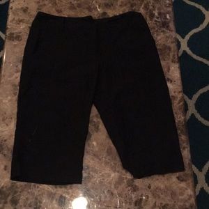 Black dress shorts with slits in the bottom